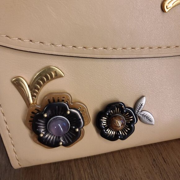 Coach 52611 Tea Rose Parker Shoulder Bag Beechwood Tan - Picture 4 of 13